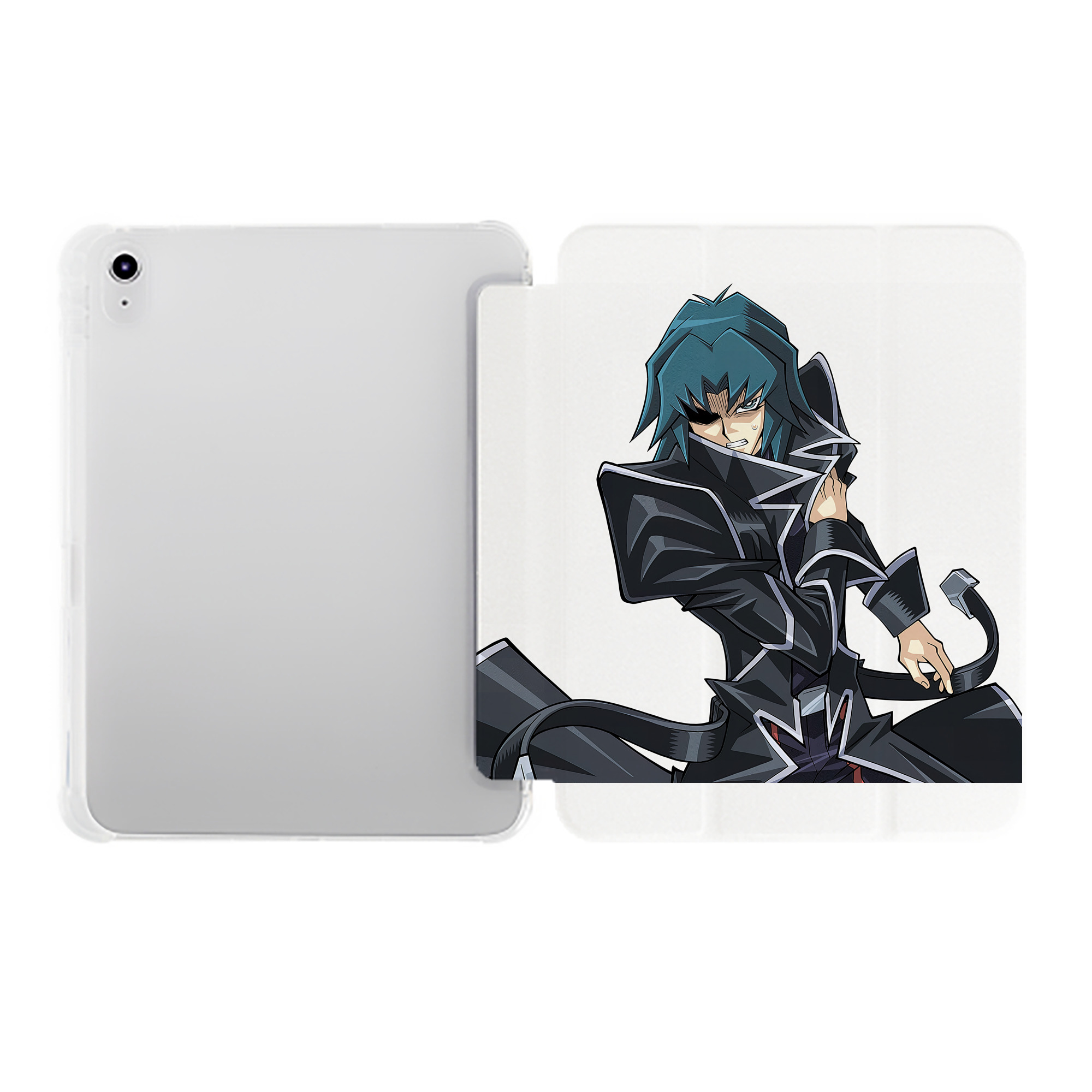 （画像用） 遊☆戯☆王 Yu-Gi-Oh! IPad ケース ペン収納付き 三つ折りスタンド PUレザー×シリコン 対応機種9.5/10.5/10.9インチ
